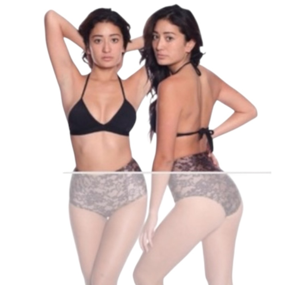 New! American Apparel SWIM Lace Print Nylon Tricot High-Waist Bottom